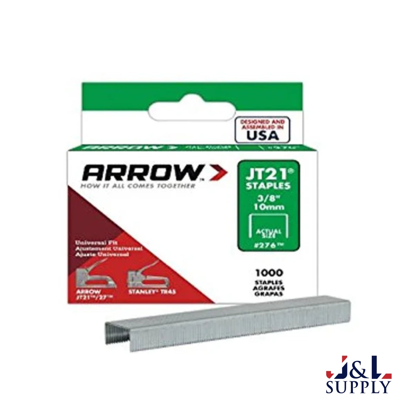 Arrow Fastener Genuine JT21/T27 3/8-Inch Staples