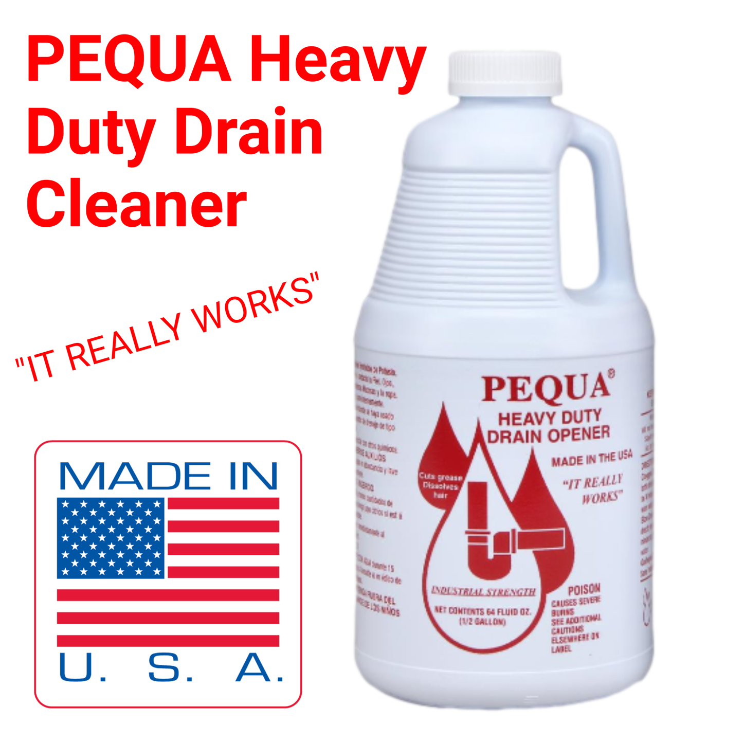 PEQUA HEAVY DUTY DRAIN OPENER KIT - 64 Ounce